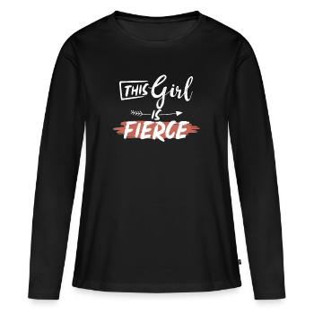 Féministe féministe - T-shirt manches longues Premium bio Femme - noir - Devant - Julia (174cm)