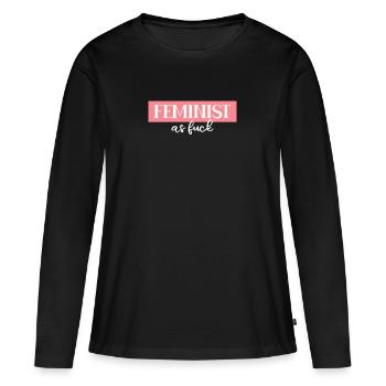 Féministe féministe - T-shirt manches longues Premium bio Femme - noir - Devant - Julia (174cm)
