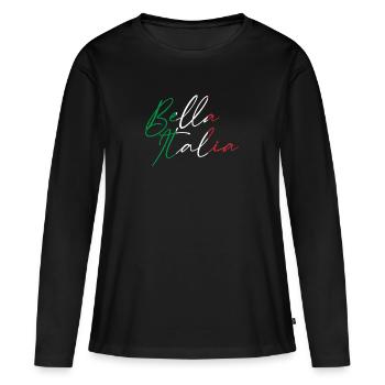 Bella Italia - T-shirt manches longues Premium bio Femme - noir - Devant - Julia (174cm)