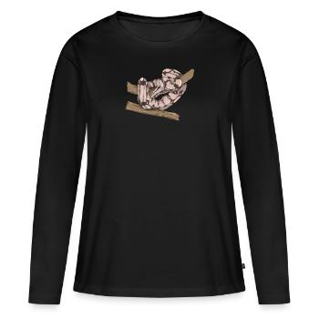 Boa Constrictor I Abgottschlange motif pour - T-shirt manches longues Premium bio Femme - noir - Devant - Julia (174cm)