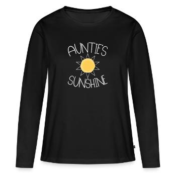 Tante - T-shirt manches longues Premium bio Femme - noir - Devant - Julia (174cm)