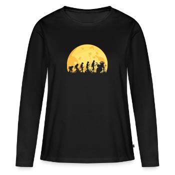 Evolution Drummer Schlagzeuger - Frauen Premium Bio Langarmshirt - Schwarz - Vorne - Julia (174cm)