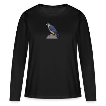 Faucon pèlerin I faucon faucon chasse au croquant motif pour - T-shirt manches longues Premium bio Femme - noir - Devant - Julia (174cm)