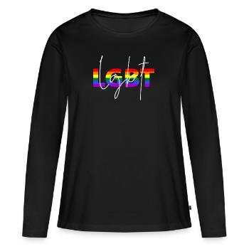 LGBT - T-shirt manches longues Premium bio Femme - noir - Devant - Julia (174cm)