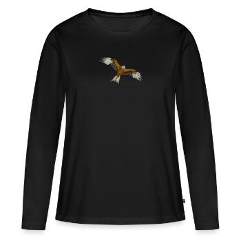 Rotmilan I Greifvogel Chasse au croquant motif pour fauconnier - T-shirt manches longues Premium bio Femme - noir - Devant - Julia (174cm)