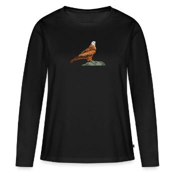 Rotmilan I Greifvogel Chasse au croquant motif pour fauconnier - T-shirt manches longues Premium bio Femme - noir - Devant - Julia (174cm)