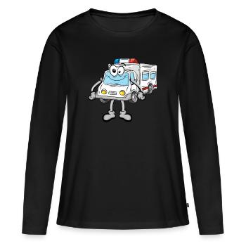 Ambulance ambulancier - T-shirt manches longues Premium bio Femme - noir - Devant - Julia (174cm)