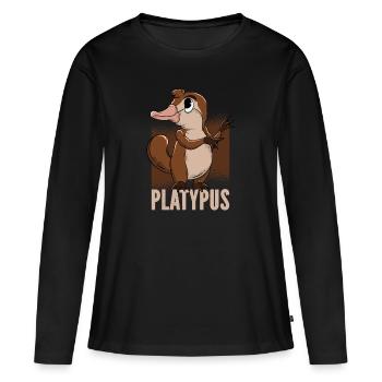 Ornithorynque - T-shirt manches longues Premium bio Femme - noir - Devant - Julia (174cm)