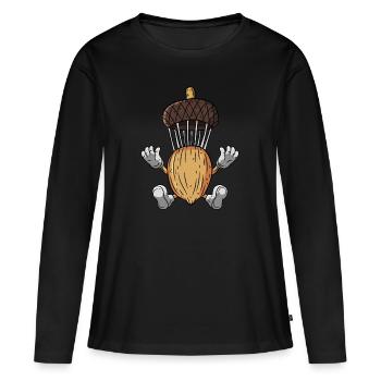 Parachute Gland Chêne - T-shirt manches longues Premium bio Femme - noir - Devant - Julia (174cm)