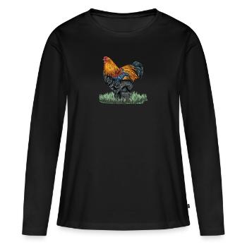 Brahma ChickenS I Chicken Poultry Motif pour - T-shirt manches longues Premium bio Femme - noir - Devant - Julia (174cm)