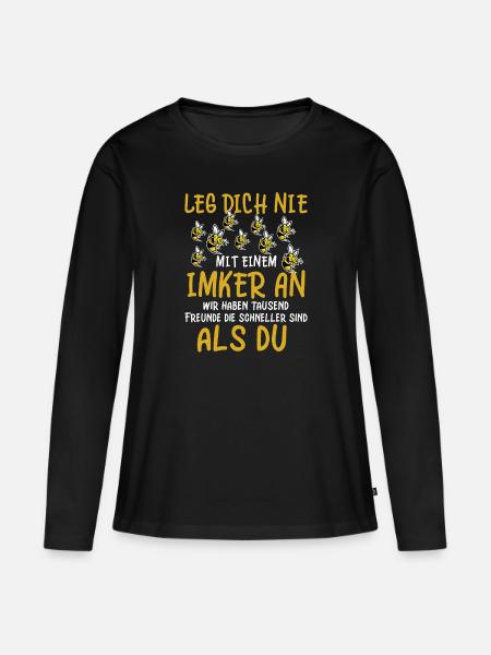 Bienen Imker Imkerin, Bienenzüchter - Frauen Premium Bio Langarmshirt - Schwarz