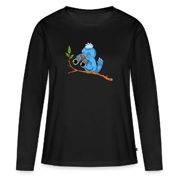 Observation des oiseaux - T-shirt manches longues Premium bio Femme - noir - Devant - Julia (174cm)