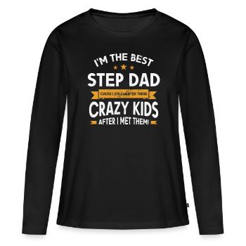 Beau-père Beau-père Beau-père Beau-père - T-shirt manches longues Premium bio Femme - noir - Devant - Julia (174cm)