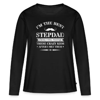 Beau-père Beau-père Beau-père Beau-père - T-shirt manches longues Premium bio Femme - noir - Devant - Julia (174cm)