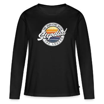 Beau-père Beau-père Beau-père Beau-père - T-shirt manches longues Premium bio Femme - noir - Devant - Julia (174cm)