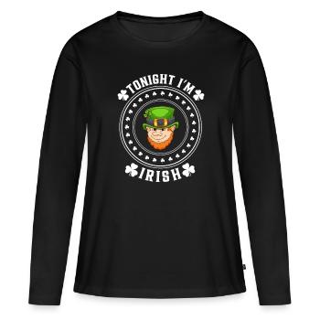 St Paddys St Patricksday St Patrick Day - T-shirt manches longues Premium bio Femme - noir - Devant - Julia (174cm)