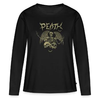 Costume d’occultisme de squelette gothique | Pour le gothique - T-shirt manches longues Premium bio Femme - noir - Devant - Julia (174cm)