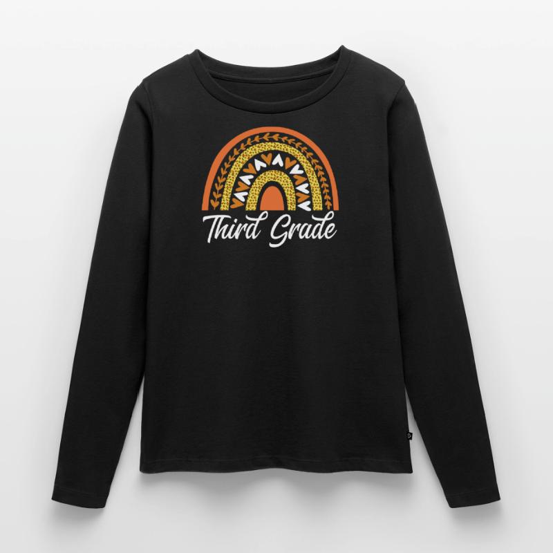 Leopard Rainbow Design Third Class For Women's Premium Organic Long Sleeve Shirt