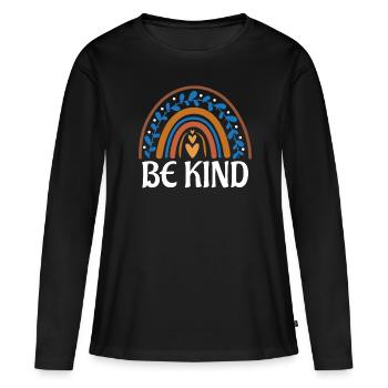 Seien Sie Freundliches Design Für Freundliches - Frauen Premium Bio Langarmshirt - Schwarz - Vorne - Julia (174cm)