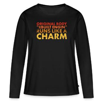 Le moteur fonctionne comme un charme - T-shirt manches longues Premium bio Femme - noir - Devant - Julia (174cm)