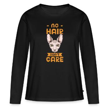 No hair is not interested in - Women's Premium Organic Long Sleeve Shirt - black - Front - Julia (174cm)