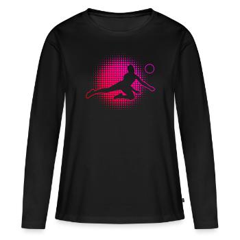 Volley-ball volley-ball volley-ball volleyeur Volley - T-shirt manches longues Premium bio Femme - noir - Devant - Julia (174cm)