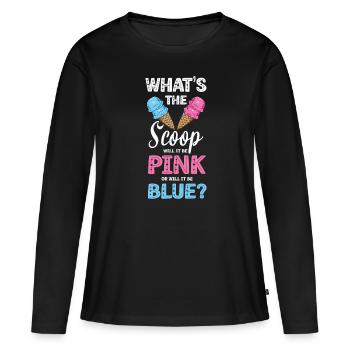 Quel est le hit, sera-t-il rose ou pour - T-shirt manches longues Premium bio Femme - noir - Devant - Julia (174cm)