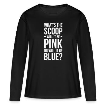 Quel est le hit, sera-t-il rose ou pour - T-shirt manches longues Premium bio Femme - noir - Devant - Julia (174cm)
