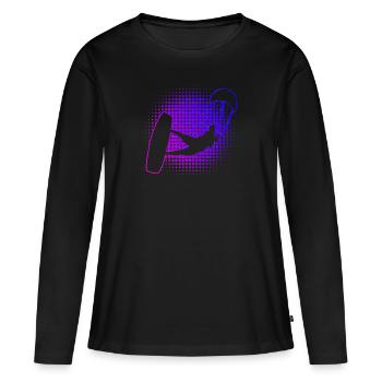 Kitesurf Kitesurfer Kitesurf Femmes Kitesurf - T-shirt manches longues Premium bio Femme - noir - Devant - Julia (174cm)