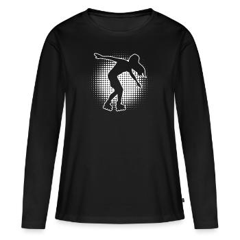Roller Skate Rollerskaten Femmes Rollerskate Homme - T-shirt manches longues Premium bio Femme - noir - Devant - Julia (174cm)