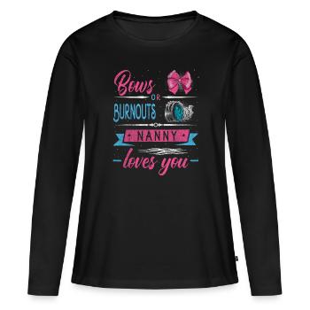 Grinding Or Burnouts Nounou Vous Aime Pour - T-shirt manches longues Premium bio Femme - noir - Devant - Julia (174cm)