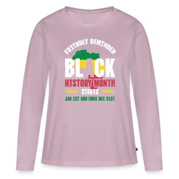 Rappel amical mois de l’histoire des Noirs pour - T-shirt manches longues Premium bio Femme - rose poudré - Devant - Julia (174cm)