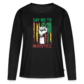 Lean l’injustice pour les fiers - T-shirt manches longues Premium bio Femme - noir - Devant - Julia (174cm)