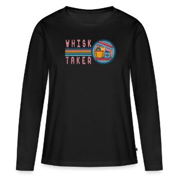Preneur de fouet pour les boulangers ou les amateurs de pâtisserie - T-shirt manches longues Premium bio Femme - noir - Devant - Julia (174cm)