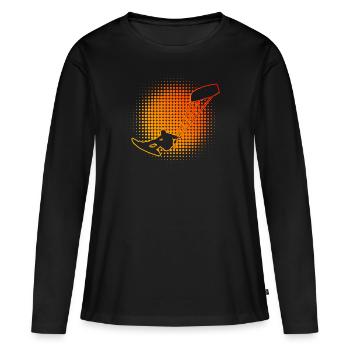 Kitesurf Kitesurf Féminin Kitesurf Kitesurfer - T-shirt manches longues Premium bio Femme - noir - Devant - Julia (174cm)