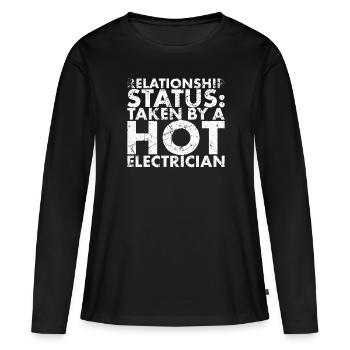 Statut de la relation de A for Lineman et - T-shirt manches longues Premium bio Femme - noir - Devant - Julia (174cm)