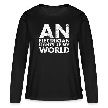 Un électricien illumine mon monde pour Lineman - T-shirt manches longues Premium bio Femme - noir - Devant - Julia (174cm)