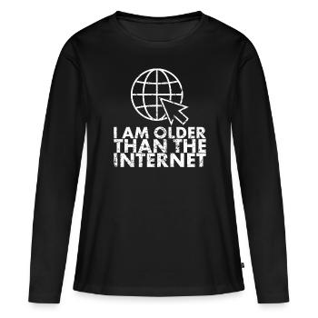 Ich Bin Älter Als Das Internet, Um Alt Zu Werden - Frauen Premium Bio Langarmshirt - Schwarz - Vorne - Julia (174cm)