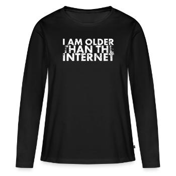 Ich Bin Älter Als Das Internet, Um Alt Zu Werden - Frauen Premium Bio Langarmshirt - Schwarz - Vorne - Julia (174cm)