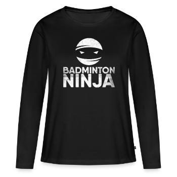 Badminton Ninja pour les joueurs de badminton ou - T-shirt manches longues Premium bio Femme - noir - Devant - Julia (174cm)