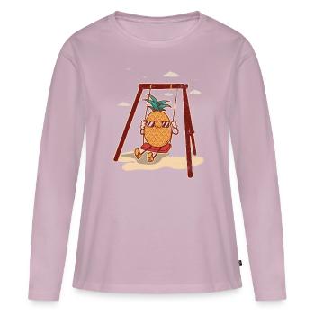 Ananas-schaukel-design Für Strandliebhaber Ananas - Frauen Premium Bio Langarmshirt - Altrosa - Vorne - Julia (174cm)