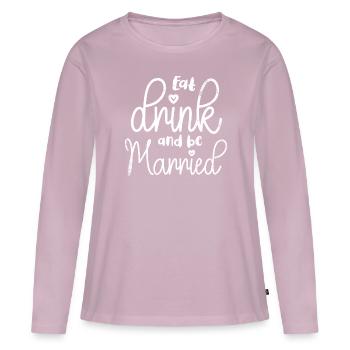 Manger, boire et se marier, - T-shirt manches longues Premium bio Femme - rose poudré - Devant - Julia (174cm)