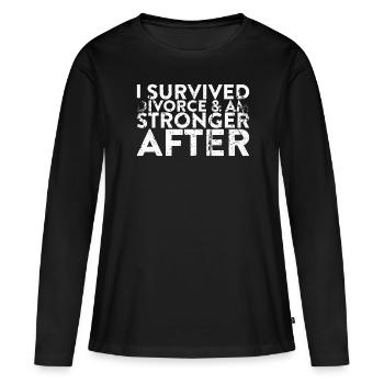 J’ai survécu au divorce et après le - T-shirt manches longues Premium bio Femme - noir - Devant - Julia (174cm)