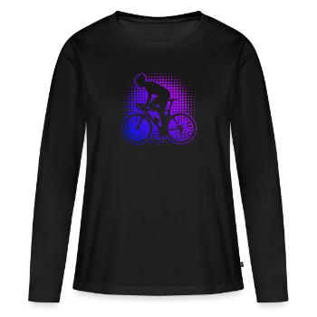 Cyclisme de route Vélo de route Vélo de route Cycliste de route - T-shirt manches longues Premium bio Femme - noir - Devant - Julia (174cm)