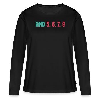 and 5, 6, 7, 8 Design for Cheerleader Cheer Girls - Women's Premium Organic Long Sleeve Shirt - black - Front - Julia (174cm)