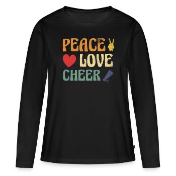 Peace Love Cheer Design for Cheerleader Cheer - Women's Premium Organic Long Sleeve Shirt - black - Front - Julia (174cm)
