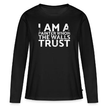 Je suis un peintre en qui les murs ont confiance - T-shirt manches longues Premium bio Femme - noir - Devant - Julia (174cm)