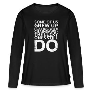 Certains d’entre nous ont grandi avec - T-shirt manches longues Premium bio Femme - noir - Devant - Julia (174cm)
