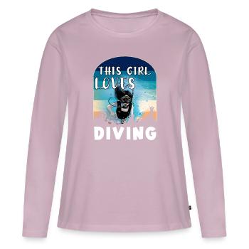 Diving Girl Diving Gift - Women's Premium Organic Long Sleeve Shirt - dusky pink - Front - Julia (174cm)