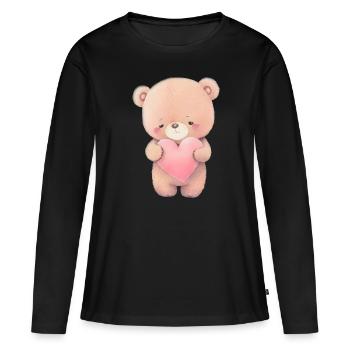 Teddy Bear Cuddly Toy Toy Sleep T-shirt - Women's Premium Organic Long Sleeve Shirt - black - Front - Julia (174cm)